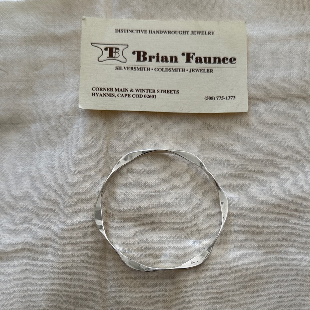 Twisted Silver Bangle Bracelet